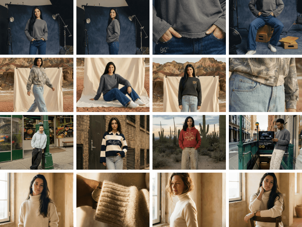 AI batch generation of a full seasonal lookbook